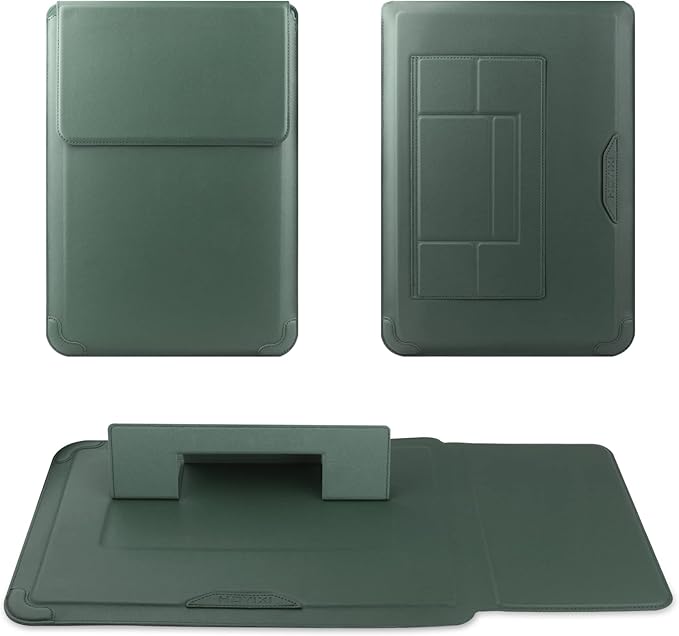 HoYiXi 15 16 Inch Laptop Sleeve Case Leather Bag for MacBook Pro 16 2021 & 2019/Huawei MateBook D15/HP 15.6" PC/MacBook Pro 15/XiaoXin Air 15.6'', Green
