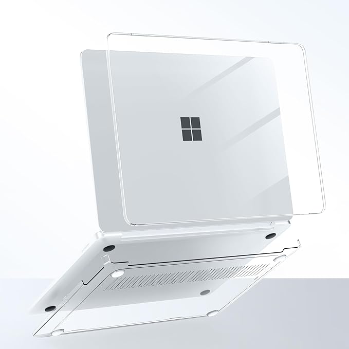G JGOO Case for Microsoft Surface Laptop 15 inch Touchscreen Copilot + PC 2024 (7th Edition) Model 2037, Protective Plastic Hard Shell Case with Keyboard Cover & Screen Protector, Crystal Clear