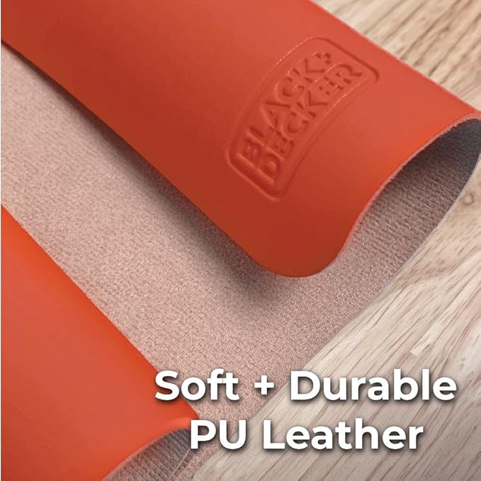 BLACK+DECKER Small Travel Desk Mat, Office Desk Pad, Computer Mat, Laptop Pad for Mobile Office, Computer Furniture Protector, Compact for Carry-On Bags, Ideal for Travel & Work (12"x 20"), Coral