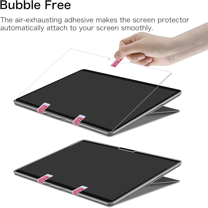 Fintie 2 Pack Screen Protector for 13 inch Microsoft Surface Pro 11/10/9/8/X, 9H Tempered Glass/HD Clear/Anti Scratch/Support Surface Pen