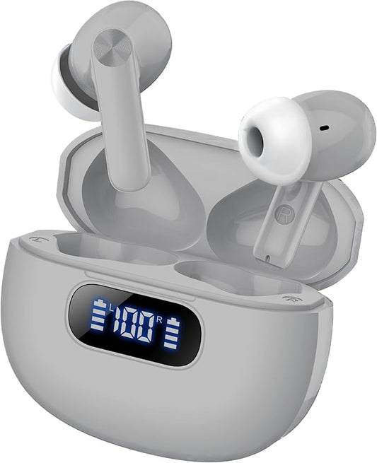 Wireless Earbuds, Bluetooth 5.3 Headphones LED Power Display, 2025 New Wireless Earphones, 4 ENC Noise Cancelling Mic, HiFi Stereo, 48H Playtime Mini Case IP7 Waterproof for iOS Android