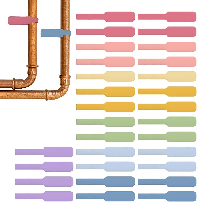 Wrap-It Storage Cable Labels - Large, Macaron (30-Pack) - Colorful Write-On Tags for Basement and Office Organizing by Wrap-ItStorage