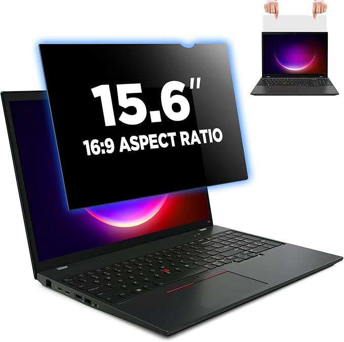 Magicmoon 15.6" Privacy Filter Screen Protector, Anti-Spy/Glare Film for 15.6 inch Widescreen Notebook Laptop with 16:9 Aspect Ratio (Width x Height:344mmx194mm)