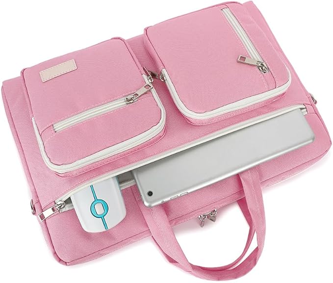 15-15.6 inch Laptop Shoulder Bag, for MacBook Pro 16, Hp Lenovo Dell 14 inch Waterproof Messenger Bag Case Sleeve (pink)