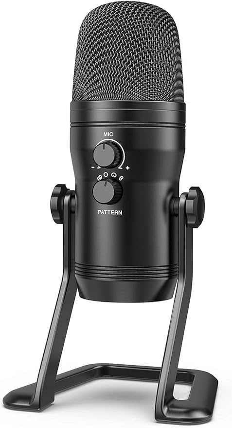 FIFINE USB Studio Recording Microphone Computer Podcast Mic for PC, PS4, Mac with Mute Button & Monitor Headphone Jack, Four Pickup Patterns for Vocals YouTube Streaming Gaming ASMR Zoom-Class (K690)