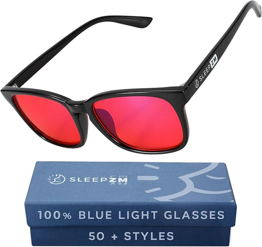 Sleep ZM Blue Light Blocking & Light Sensitivity Glasses - 8 Lens Types for Comfort, Relaxation, Sleep & Relief - 50+ Styles