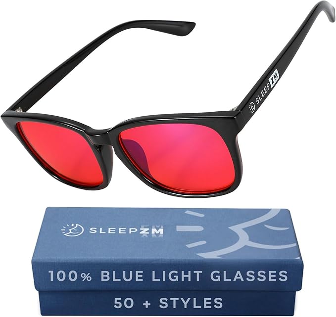 Sleep ZM Blue Light Blocking & Light Sensitivity Glasses - 8 Lens Types for Comfort, Relaxation, Sleep & Relief - 50+ Styles