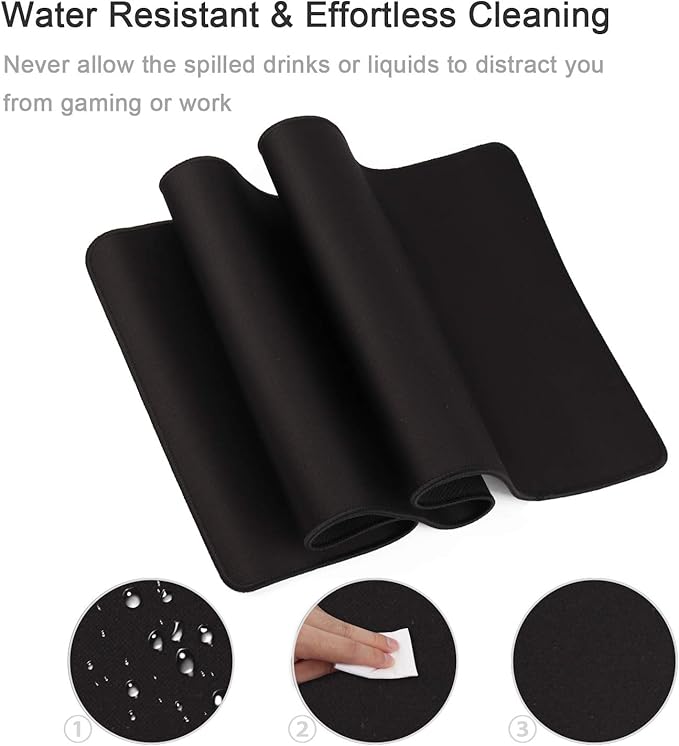 Gaming Mouse Mat/Mouse Pad 31.5x11.8x0.12Inch | XXL mouse pad | table mat/large size | improved precision and speed | rubber base for stable Grip on smooth surfaces non-slip (80x30 Black)