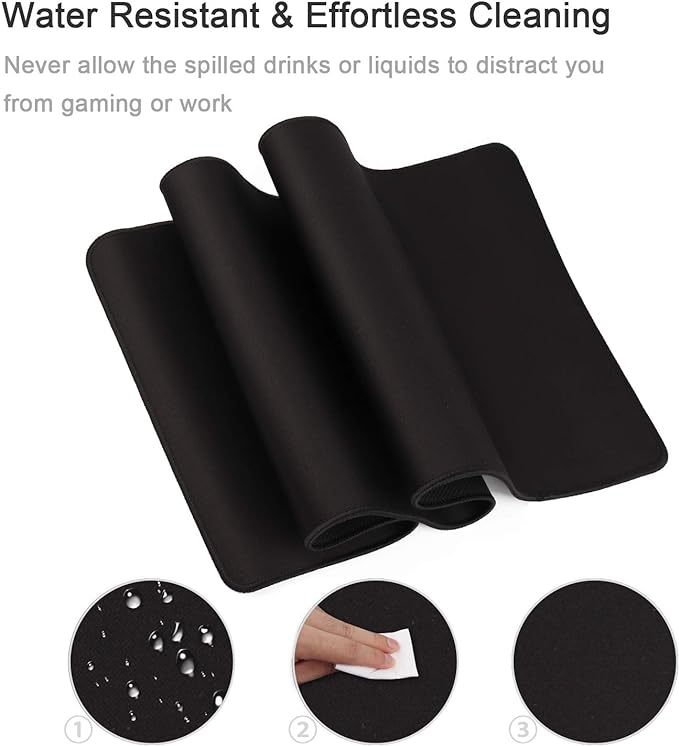 Gaming Mouse Mat/Mouse Pad 23.6x11.8x0.12Inch | XXL Mouse pad | Table mat/Large Size | Improved Precision and Speed | Rubber Base for Stable Grip on Smooth Surfaces Non-Slip (60x30Black004)