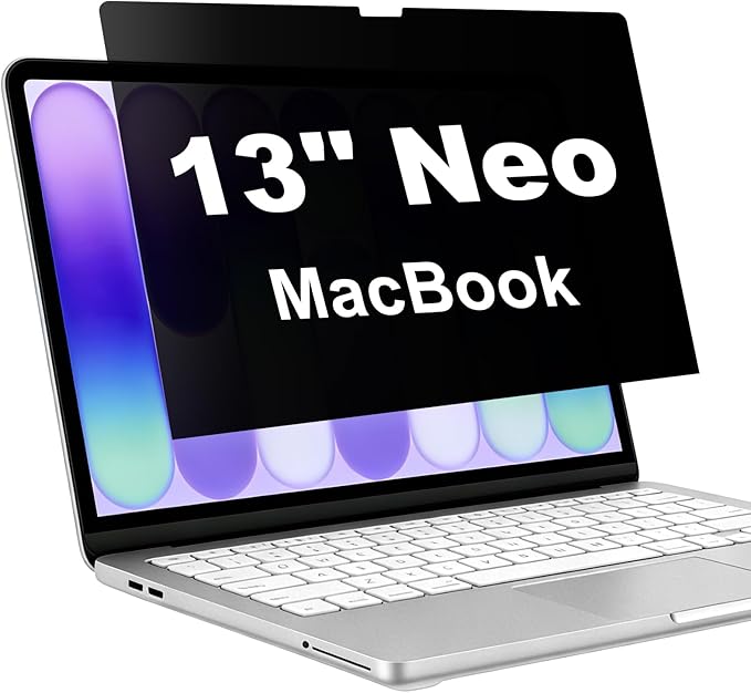 Privacy Screen for 2026 MacBook Neo 13-Inch A18 Pro, Anti Glare Film Blue Light Filter, Reduce Eye Strain Laptop Privacy Screen Shield and Protector for Mac Neo