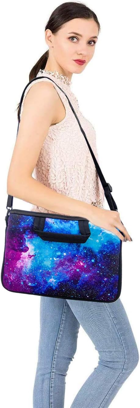 RICHEN 10 inch Messenger Bag Carring Case Sleeve with Handle Accessory Pocket Fits 7 to 10-Inch Laptops/Notebook/ebooks/Kids Tablet/Pad (7-10.2 inch, Galaxy)
