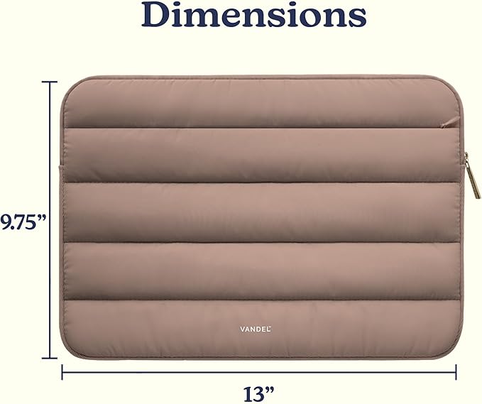 Vandel Puffy Laptop Sleeve Case for 13-14 inch Laptop Sleeve Bag Case 13.3 Inch with Zipper Pocket, Compatible with MacBook Air 13, Pro 14/13 iPad Pro 12.9, HP Dell ASUS, Computer Bag Cover