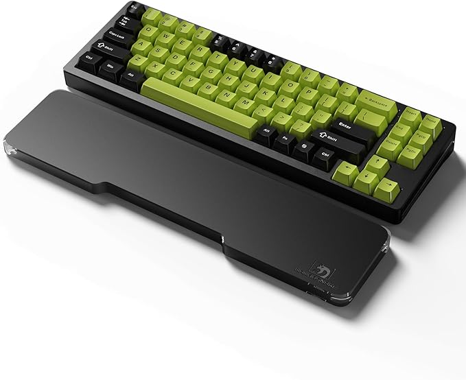 SELORSS Acrylic Keyboard Wrist Rest - Compact 60% Keyboard- Mechanical Keyboards Ergonomic Palm Rest for Computer Keyboard,Anti-Slip Base,Wrist Pad for Laptop,Office & Home-Easy Typing (Black)