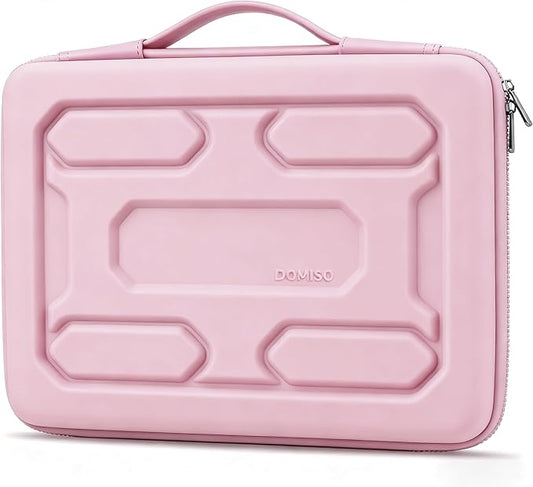 DOMISO 14 inch Laptop Sleeve with Handle Shockproof Computer Bag Waterproof EVA Protective Carrying Case for 14" ThinkPad E480/Yoga 920/13.5" Microsoft Surface Book/HP Pavilion 14 Stream 14, Pink