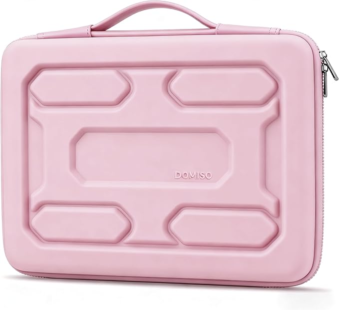 DOMISO 13.3 inch Laptop Sleeve with Handle Shockproof Computer Bag Waterproof EVA Protective Carrying Case for 13-13.3 inch Notebooks/13 MacBook Air/MacBook Pro Retina/Dell XPS 13/HP, Pink
