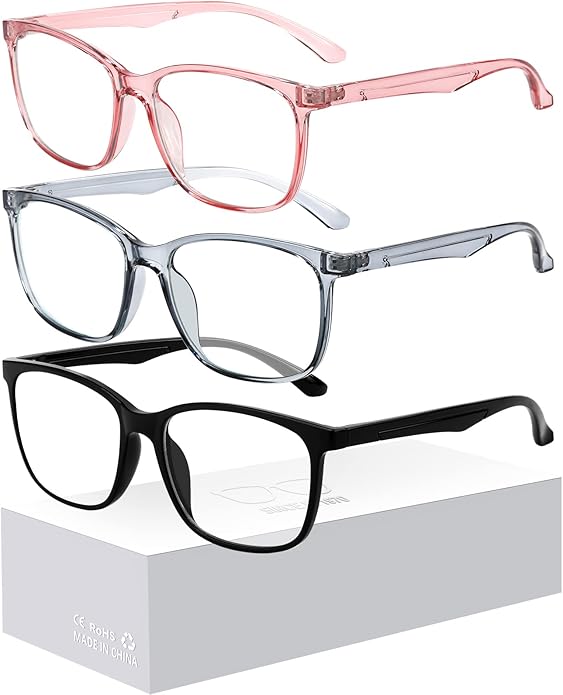 Oilway Blue-Light Blocking Glasses for Women Men - 3Pack Computer Reading/Gaming/TV/Phones Glasses Anti Eyestrain