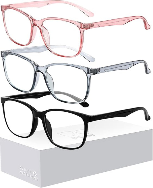Oilway Blue-Light Blocking Glasses for Women Men - 3Pack Computer Reading/Gaming/TV/Phones Glasses Anti Eyestrain
