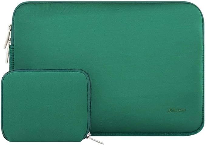 MOSISO Laptop Case 16 inch, 15-15.6 inch Laptop Sleeve Bag Compatible with MacBook Pro 16 M5 M4 M3 M2 M1, HP Acer Dell Lenovo ASUS Notebook, Neoprene Computer Sleeve Bag with Small Case, Peacock Green
