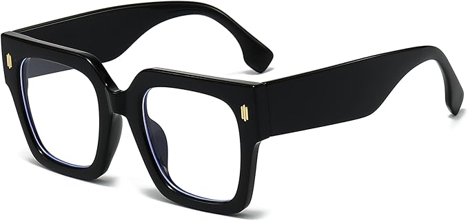Breaksun Fashion Oversized Blue Light Blocking Glasses for Women Men Trendy Big Square Frame Computer Eyeglasses