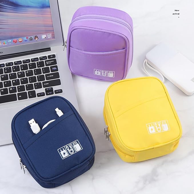 E-Tree Storage Pouch for Small Electronics and Accessories,Tech Bag,Electronic Organizer Case Compatible with MacBook Laptop Charger,Mouse,Cables,Hub,Power Bank,Earphone,Toiletries Cosmetics (Grey)