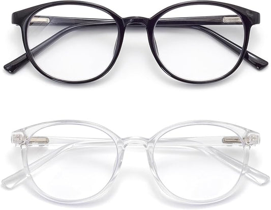 Blue Light Blocking Glasses Round Women Men Computer Glasses Anti Eye Strain/UV/Glare Gaming Glasses