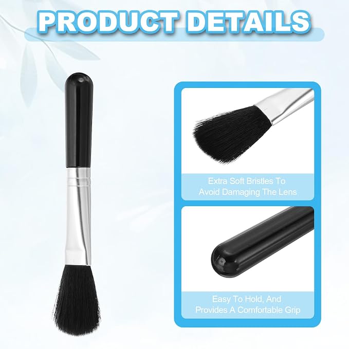 PATIKIL Camera Dusting Brush, Multifunction Cleaning Brush Keyboard Lens Pen Screen Lens Cleaner for Vinyl Records, LP Scan, SLR & Computer Screens,3 Pcs Black - Image 3