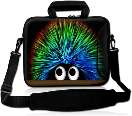 LSS 17-17.3" Laptop Sleeve Bag Compatible with Acer, Asus, Dell, HP, Sony, MacBook and More | Carrying Case Pouch w/Handle & Adjustable Shoulder Strap,Hedgehog