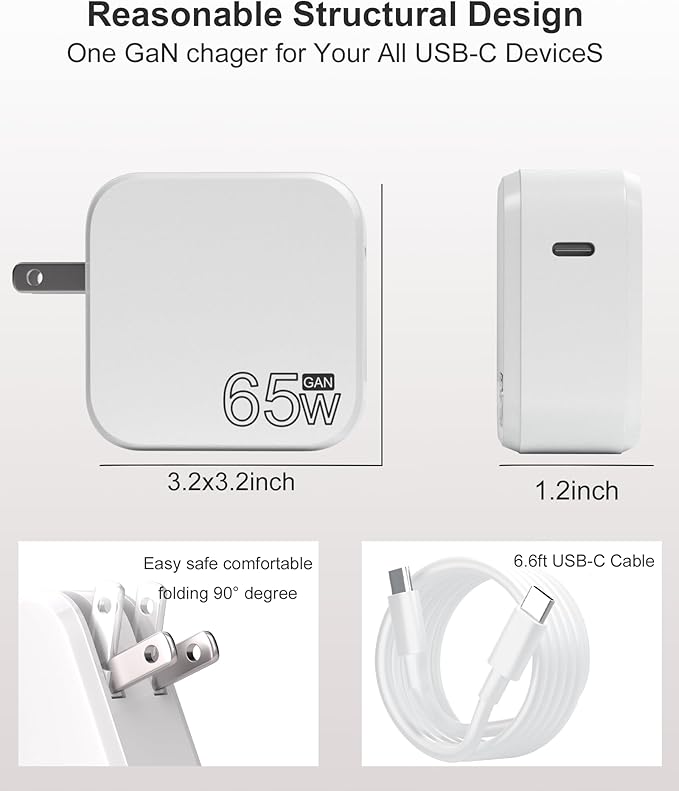 65W/45W GaN Fast Charger Compatible With Samsung Galaxy Book Pro, Pro 360, NP950QDB NP930QDB NP935QDC NP950XDB NP930XDB 15.6”13.3 and Notebook 7/9 series,USB C Cable for Laptop Charger