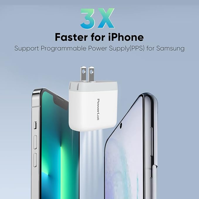USB C Charger 65W, PowerLot PPS & PD Wall Charger, 25W S21 Ultra Charger, 45W Super Fast Charger for Galaxy S22 Ultra, S23 Ultra, S21, Z Fold 4, Z Flip 4, A53, Tab S8 S7, Swith, Steam Deck, MacBook