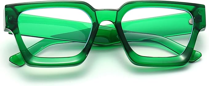 AIEYEZO Square Thick Frame Glasses for Women Men Fashion Blue Light Glasses Trendy Chic Computer Eyeglasses