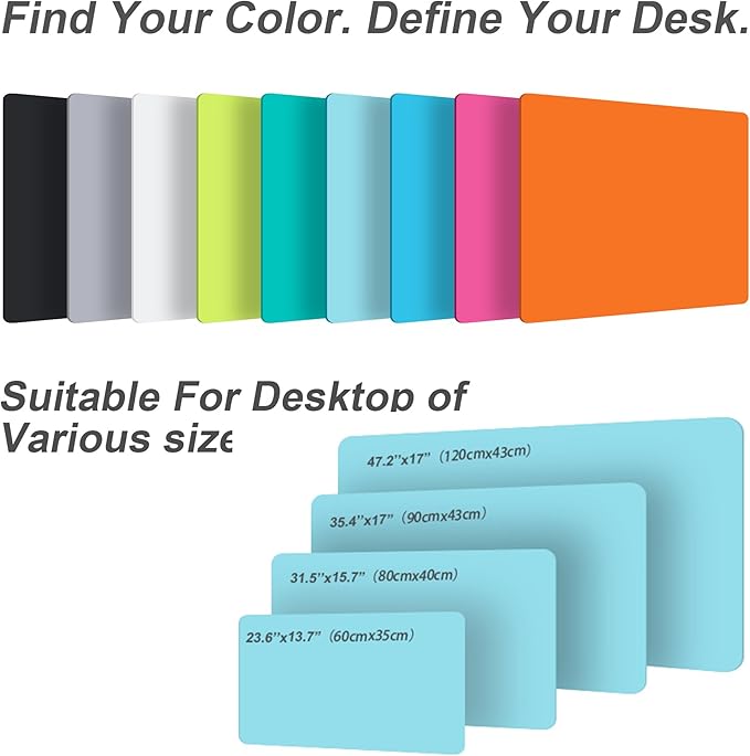 Leather Desk Pad Protector,Non-Slip Desk Pad,on-Slip PU Leather Large Mouse Pad,Easy Clean Desk Protecor Mat,Writing Pad for Office Work/Home/Decor(BrightGreen, 35.4" x 17")