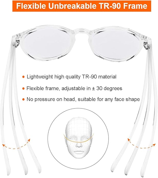 Gleyemor Blue Light Glasses for Men Women, Vintage Round Frame Computer Eyeglasses