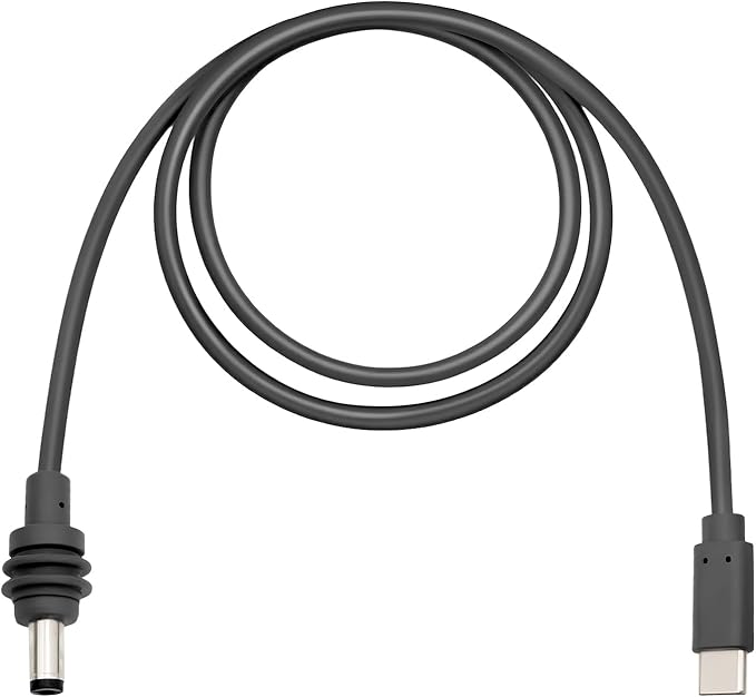 Mini USB C to DC 5.5x2.1mm Power Cable, Type-C to Waterproof DC5521 Cable for Power Bank 65W+ PD Source, Compatible with USB-C Devices, 6.5FT/2M