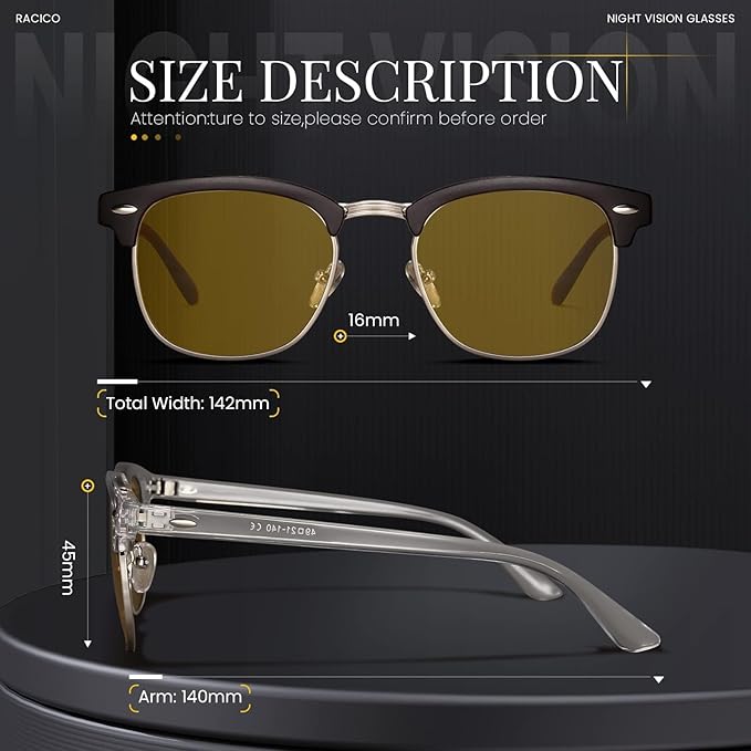 racico Blue Light Glasses for Men & Women - Mixed Material + Metal Frames with UV Protection Coating