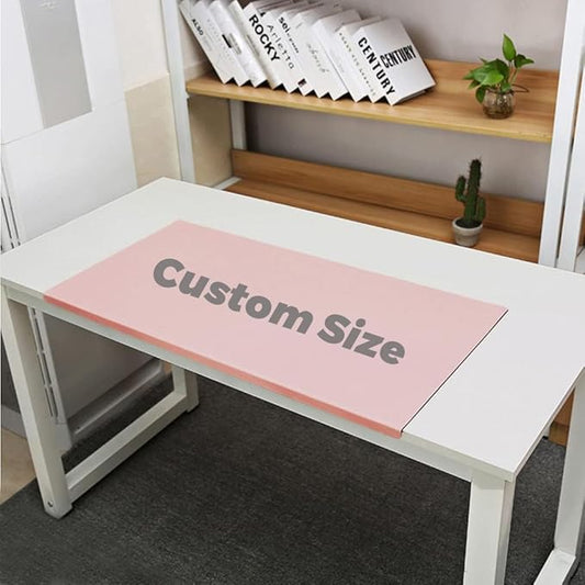 Office Desk Pad, Writing Mat with Full Grip Fixation Lip, Non-Slip PU Leather Table Blotter Desk Protector Gaming Laptop Keyboard Working Mat, Waterproof Table Protective Pad (Pink, Custom Size)