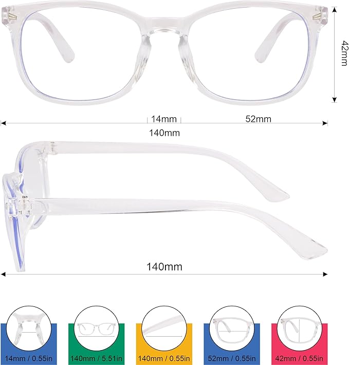 Blue Light Glasses for Woman Men | 99% Blue Light Blocking Glasses | Computer Glassess | Gaming | TV Phone Screen Reader Square Frame | Anti Eyestrain & UV Glare,1 Pack