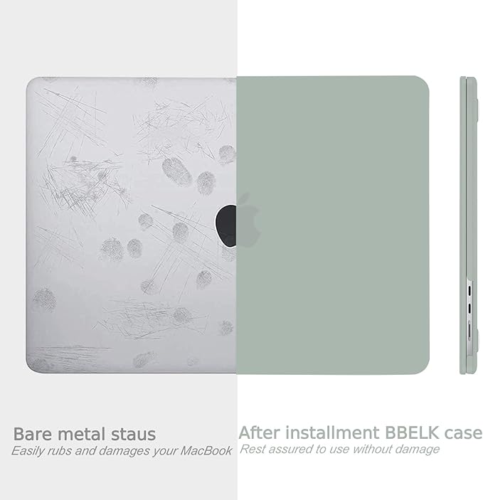 B BELK Compatible with MacBook Air 13.6 inch Case M5 2026 2025 2024 2023 2022 M4 M3 M2 A3449 A3240 A3113 A2681 Liquid Retina Display, Plastic Hard Shell +Keyboard Cover+Screen Protector, Antique Green
