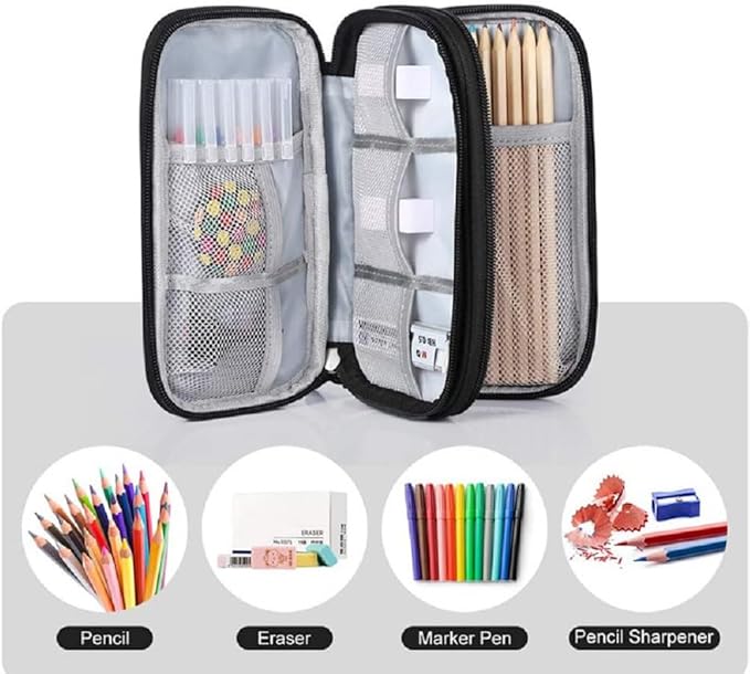Yiasangly Electronic Organizer Bag, Waterproof Portable Travel Cable Storage Bag, Multifunctional Cord Storage Case for USB Drive, Dard Drive, Power Bank, Charger, Mouse, USB Cable, Headphones - Black