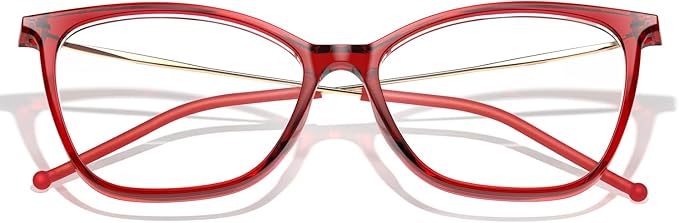 VISOONE Oversized Cat Eye Blue Light Blocking Glasses for Women Large Cute Lightweight Eyeglasses Metal Frame Calina