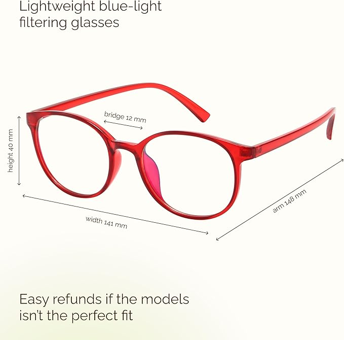 miyya Blue Light Blocking Glasses Women, Fashion Round Transparent Anti Blue Light Glasses with Anti Eyestrain & UV Glare