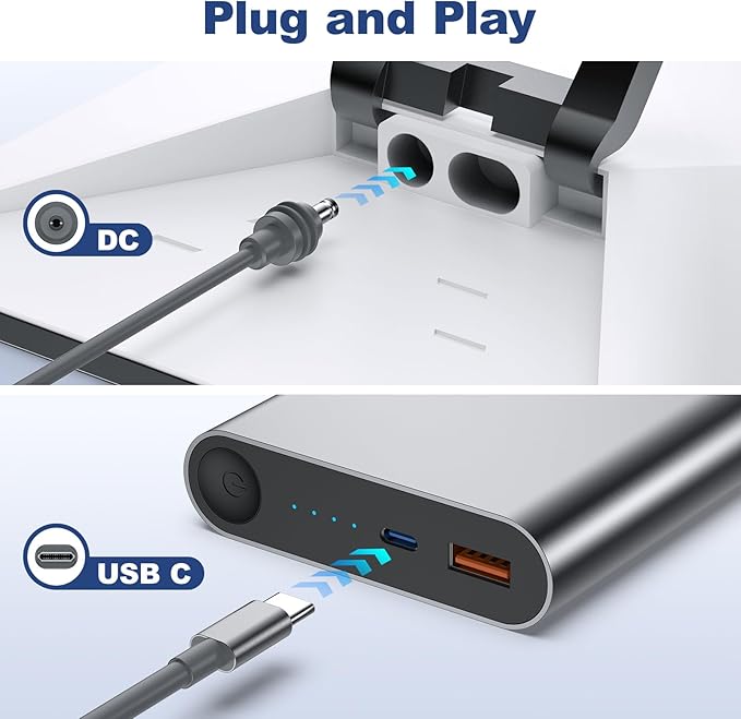 Starlink Mini Cable 10FT/3M, 18AWG USB C to DC Power Cable for Starlink Mini Compatible with Power Bank 65W+ PD Source, Starlink Mini Accessories,Waterproof USB Type C to DC Cable for Indoor & Outdoor