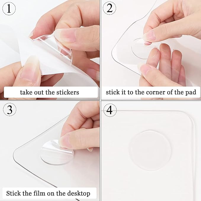 Oterri Clear Writing Desk Pad, 12’’x12” Heat Resistant Waterproof PVC Round Edge Durable Desk Protect Mat, Anti-Static Writing Mat Table Protector