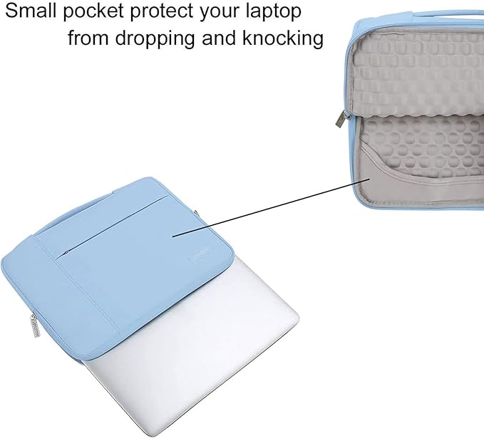 MOSISO Laptop Case 13.3 inch, 13-13.3 inch Laptop Sleeve with Handle Compatible with MacBook Air/Pro 13/Pro 14 M5 M4 M3 M2 M1,HP Dell ASUS Lenovo, Polyester Multifunctional Computer Bag, Air Blue
