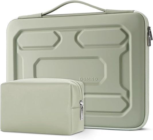 DOMISO Laptop Hard Case 17-17.3 inch Waterproof Shockproof Hard Shell Laptop Sleeve with Handle & Storage Pocket, Compatible with MacBook, HP, Dell, Mint Green
