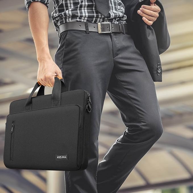 KIZUNA Laptop Bag Case 13.3 Inch Computer Shoulder Messenger Sleeve Briefcase for 13" MacBook Air/MacBook Pro 14 M2 Pro/M1 MAX/14 Lenovo ThinkPad X1 Carbon/IdeaPad Flex 5i /Huawei,Black