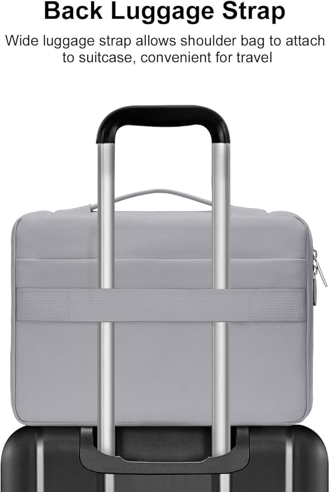 MOSISO 360 Protective Laptop Case 13.3 inch, 13-13.3 inch Laptop Sleeve Compatible with MacBook Air/Pro 13 / Pro 14, HP Dell ASUS Lenovo, Side Open Bag with 2 Raised&1 Flapover Pockets, Steel Gray