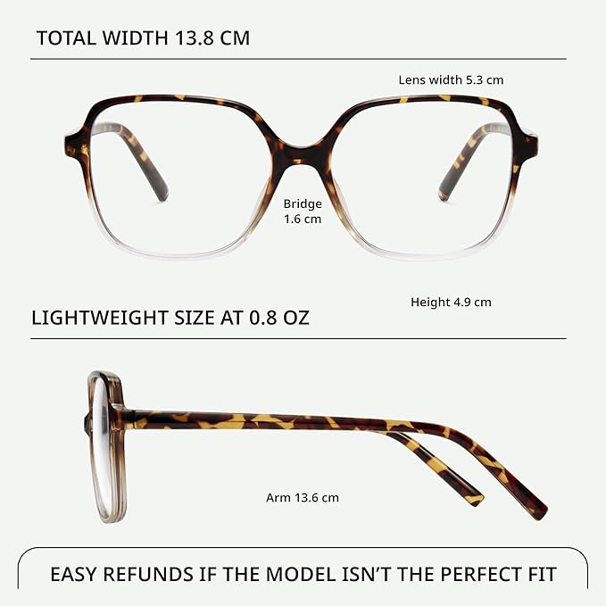 miyya Blue Light Blocking Glasses for Women, Blue Light Glasses for Women Oversized Fashion Glasses