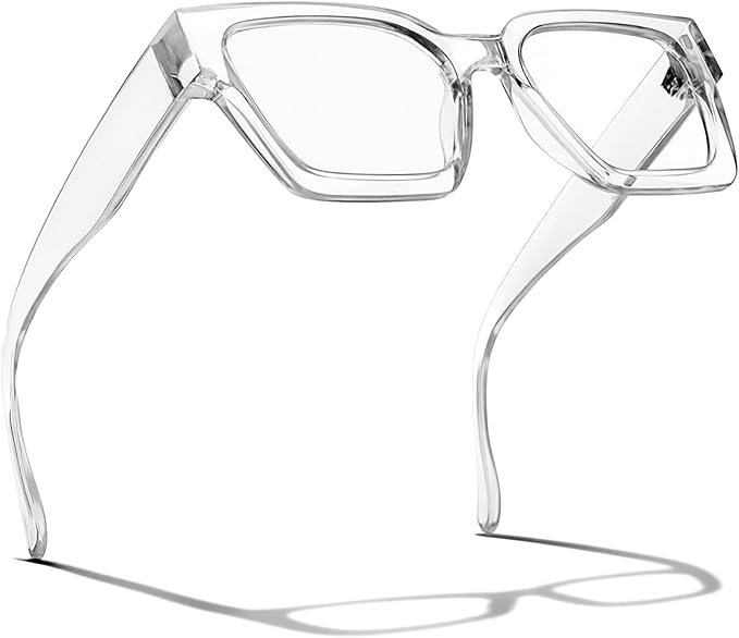 livho Oversized Eyewear Frame for Woman and Men - Rectangle Fashion Glasses for Computer, Chic Preppy Frame
