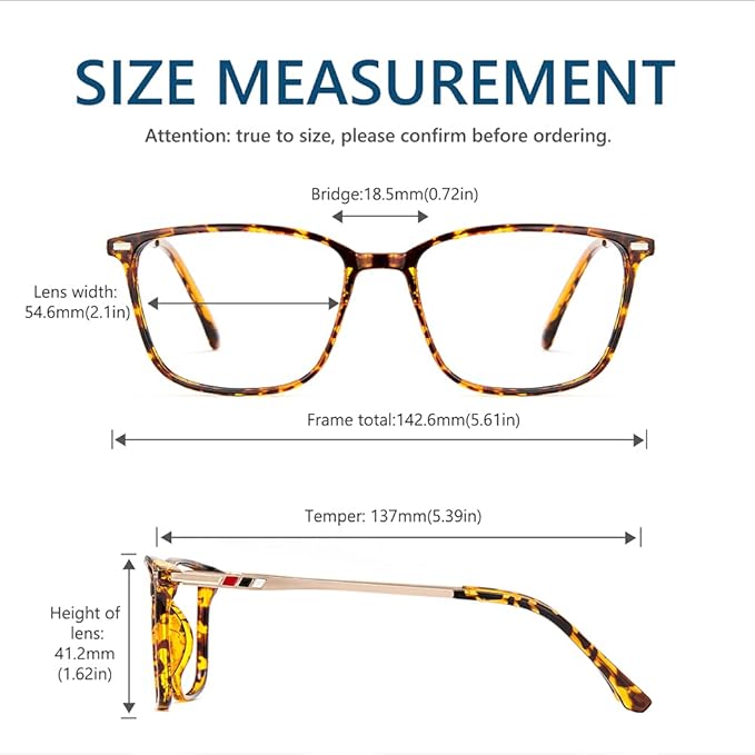 Cyxus Blue Light Blocking Glasses Men Woman Square TR90 Frame Anti Eyestrain Office Computer Gaming Study 8208