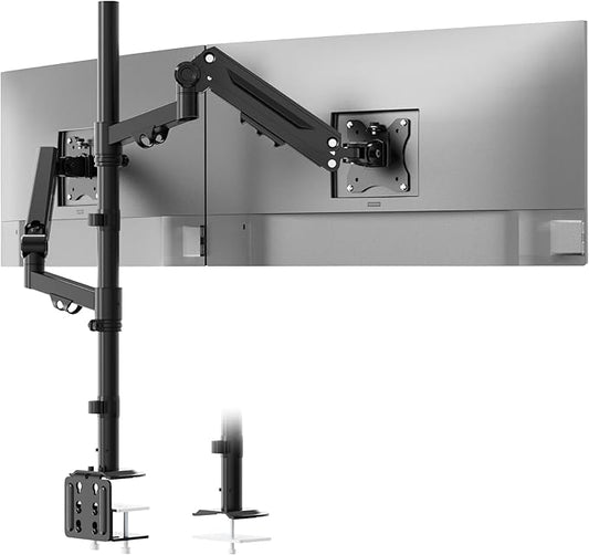 Stacked Monitor Mount - Extra Tall Vertical Monitors Stand for 17-40 Inch Screen, Fully Adjustable and Hold 26.4 lbs per Arm, VESA 75/100 mm
